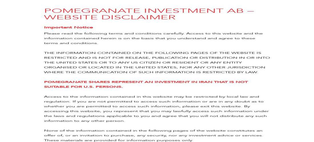 Pomegranate investment AB