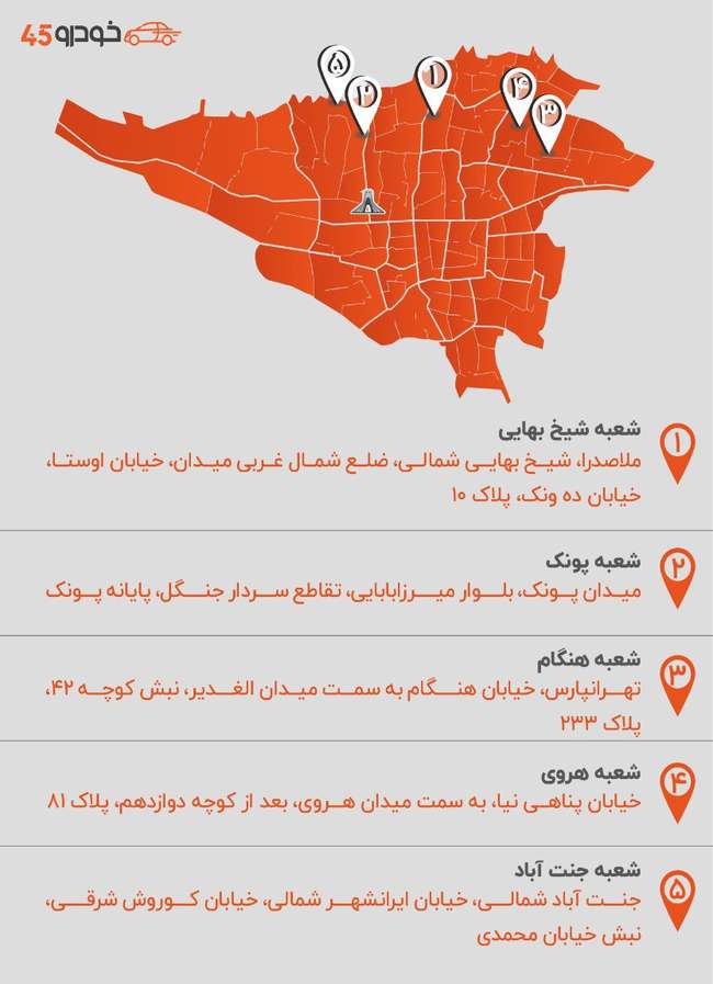 توسعه شعبه‌های خودرو۴۵ در سراسر ایران